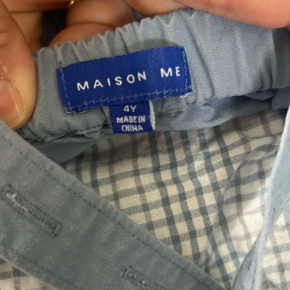 Maison Me Girl's Pinafore Dress with matching shirt Size 4/5